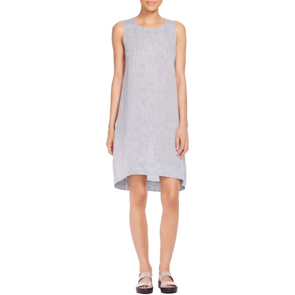 EILEEN FISHER High/Low Organic Cotton and Linen Dress